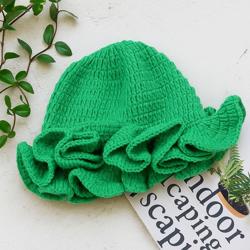 Ahouws Crochet Bucket Hat Women Trendy Knit Floppy Cap Cute Boho Handmade Beanies Outdoor Boho Travel Fishing Hat - Image 3